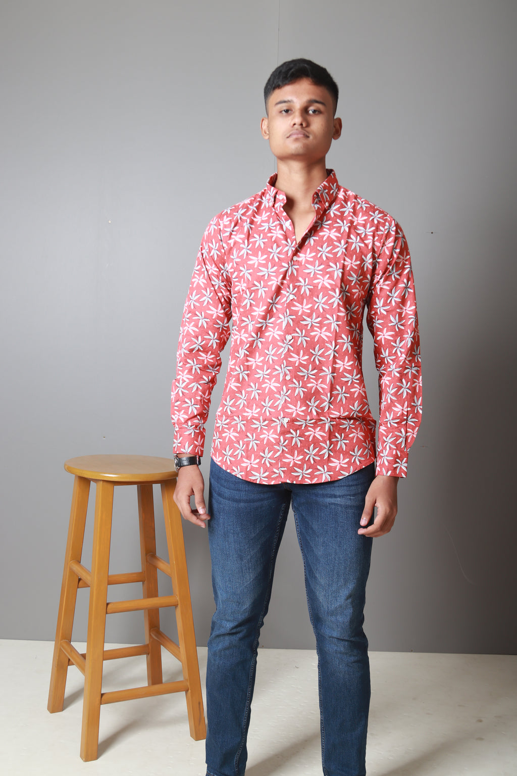 Orange Floral Shirt