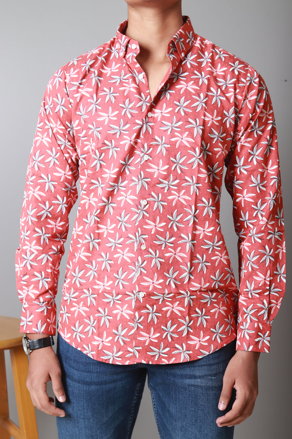 Orange Floral Shirt
